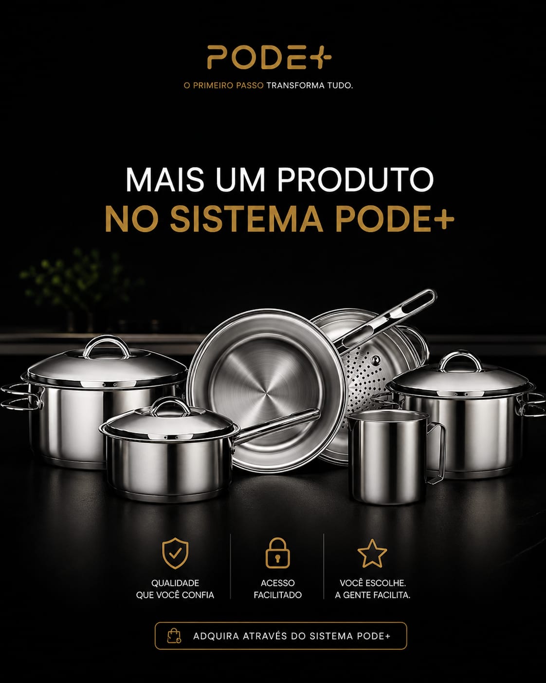 JOGO DE PANELAS INOX TRAMONTINA